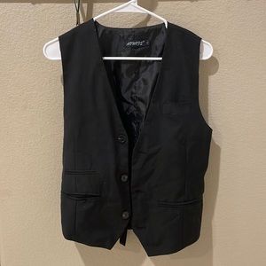 AOWOTS Black Vest Size L